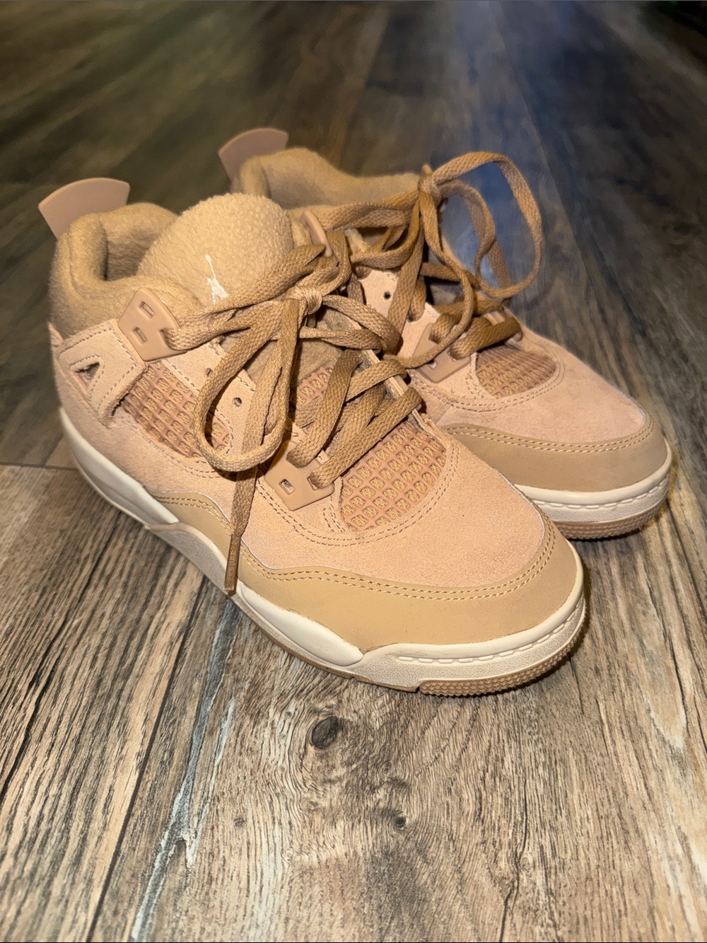 Jordan Retro 4 Kids’ Sneakers Size2Y Hemp/Light Orewood